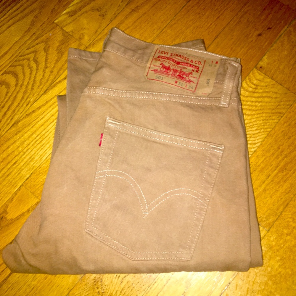 Levi’s 501 Tan Buttonfly Jeans 31X34
